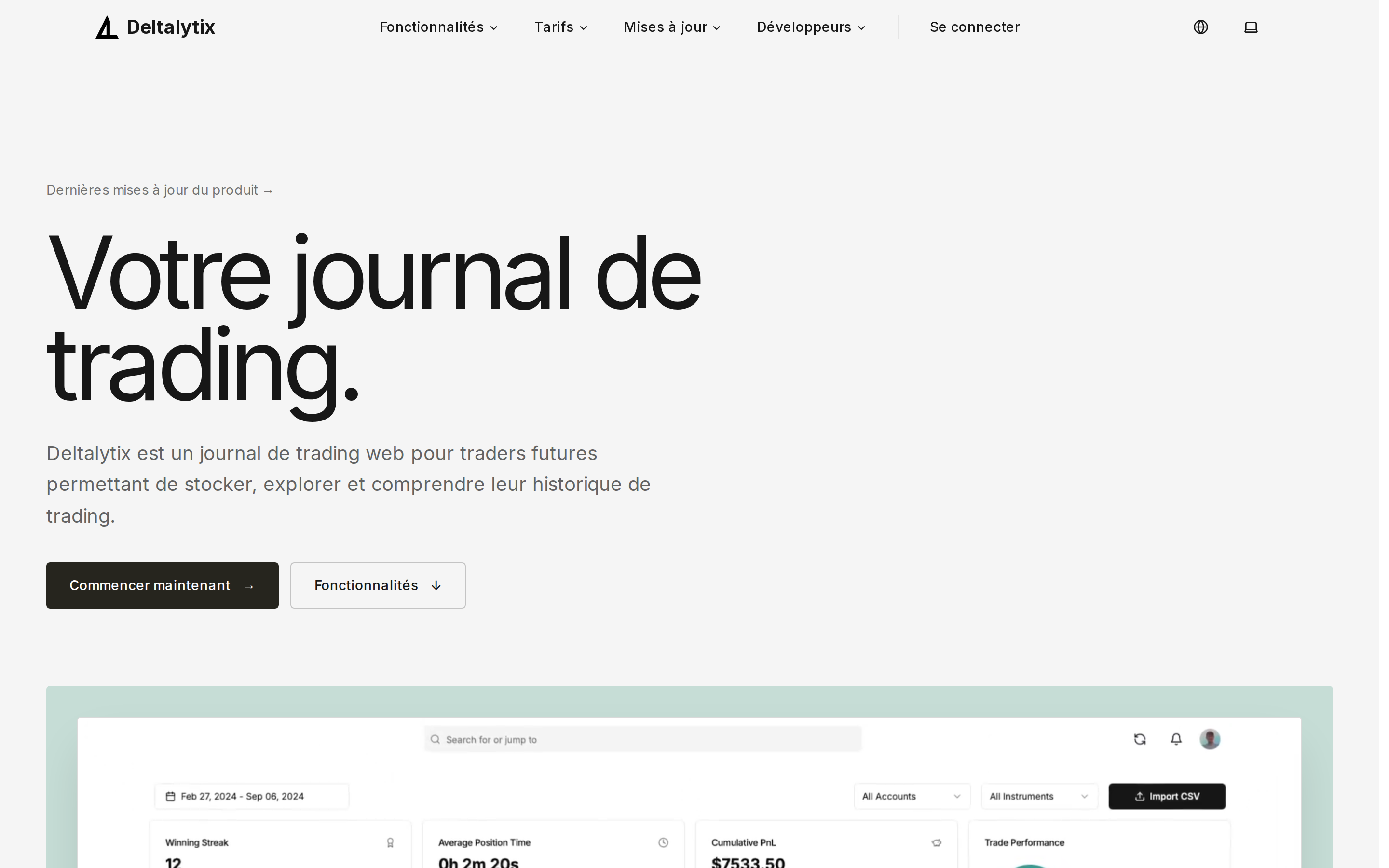 Hero et sections fonctionnalités de la nouvelle page d'accueil