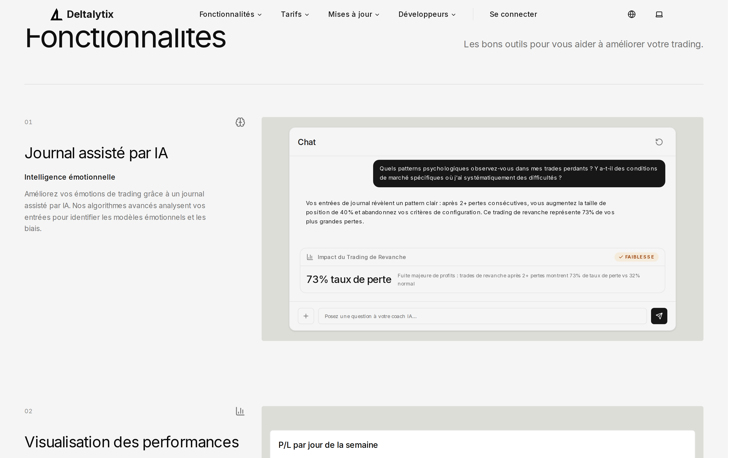 Démo guidée du coach IA avec carte d'insight sur la page d'accueil