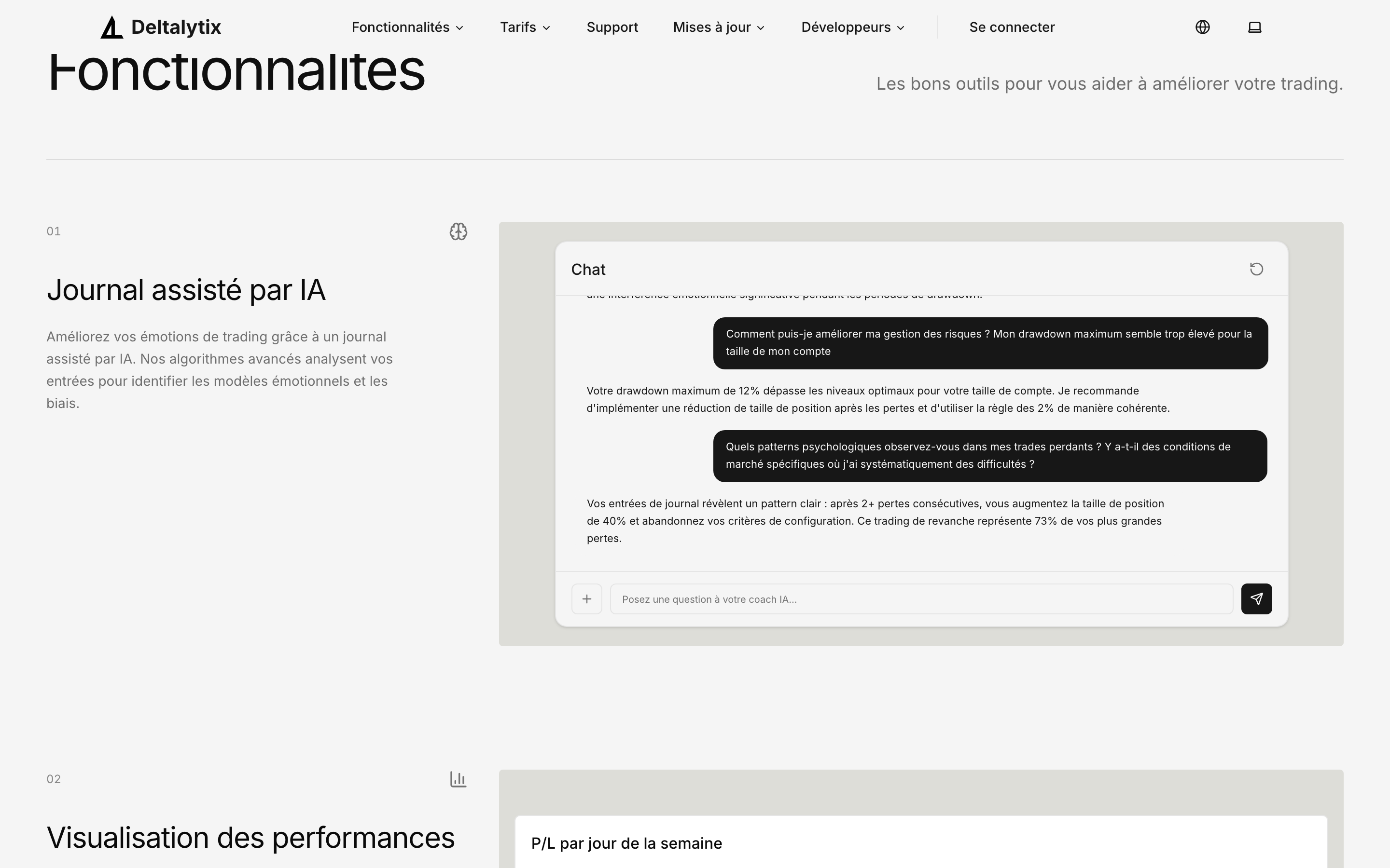 Conversation textuelle compacte avec le coach IA